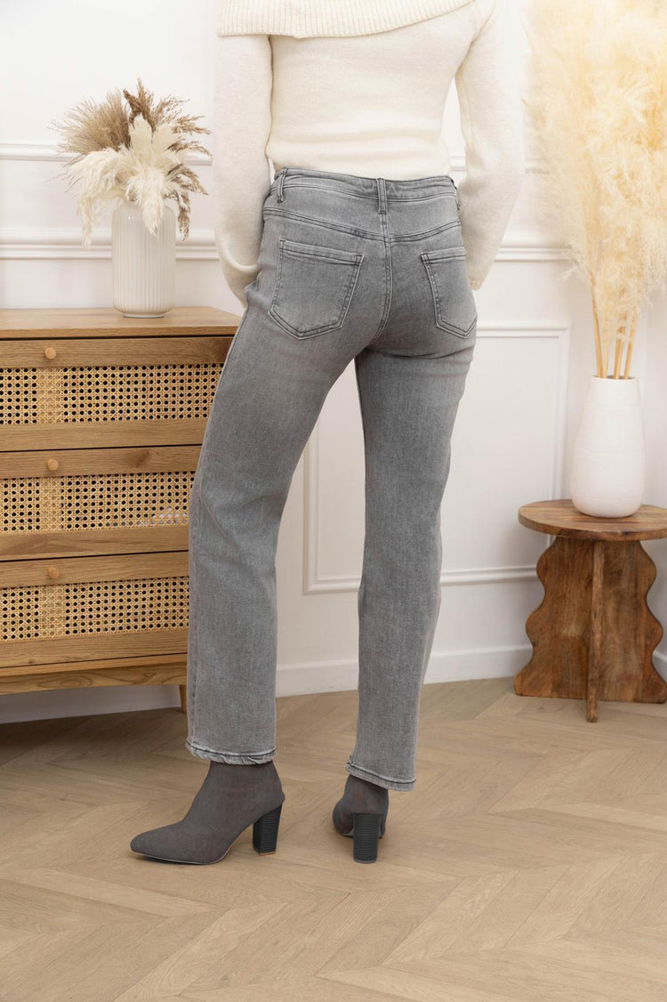 Stretchy wide leg Grey wash jeans (6 - 18)
