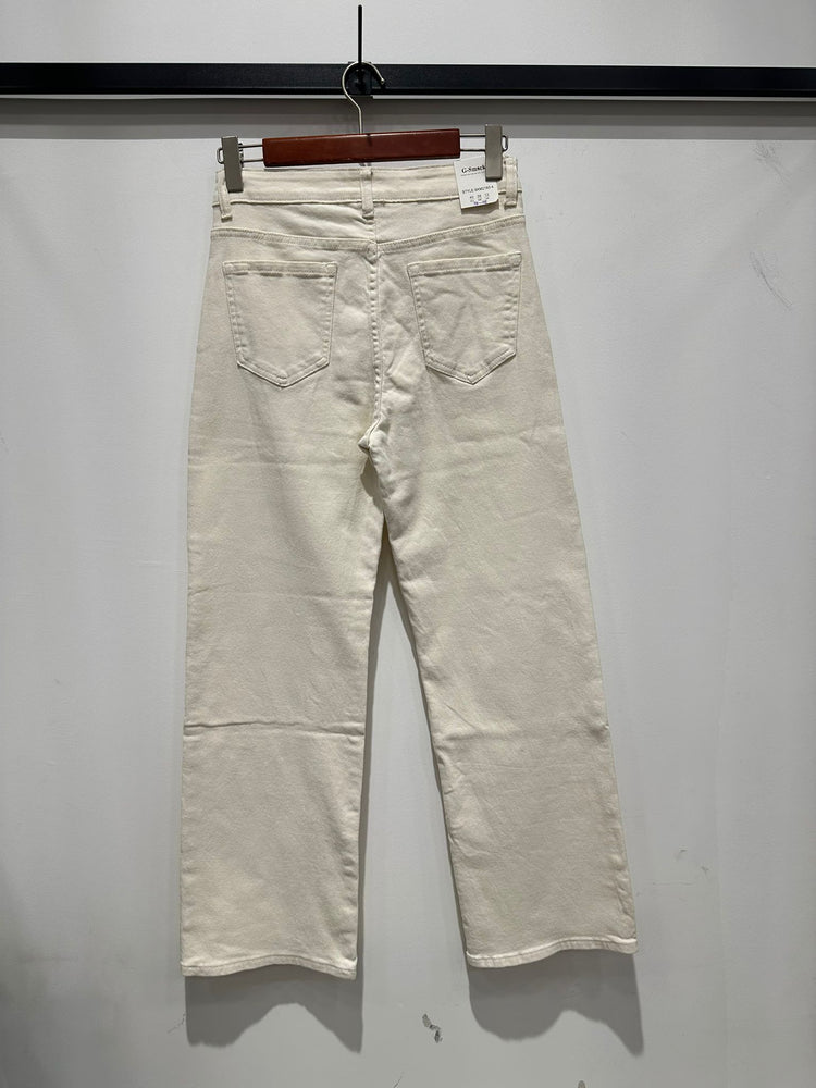 G smack Cream Wide Leg Jean