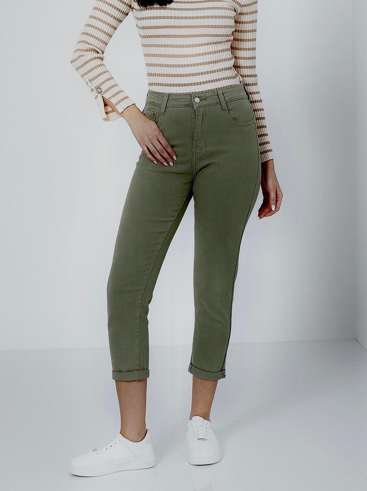 Stretchy g smack mom jeans in (8-18) Khaki