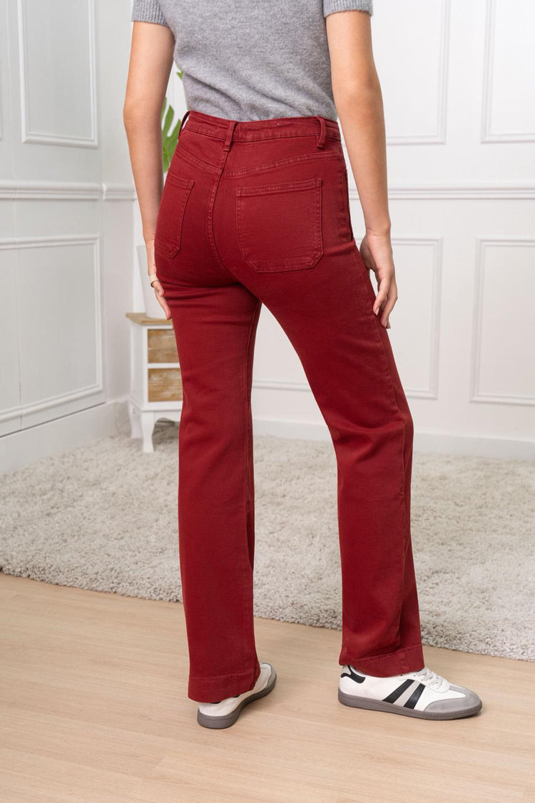 Wind Red Stretchy jeans with Front Pocket and Front Button details (6-14)