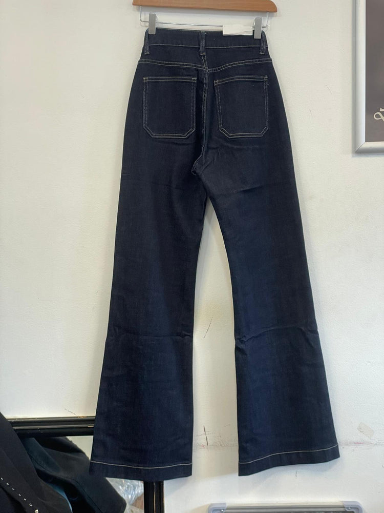 Dark Denim Stretchy front Pocket wide leg jeans (6-14)