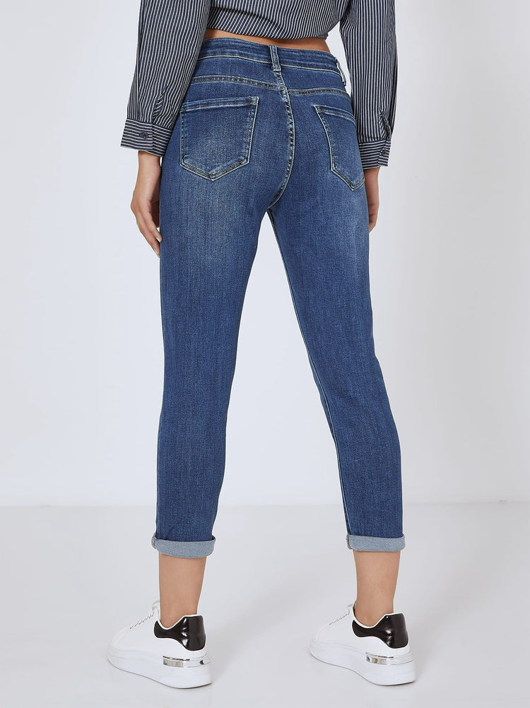 G smack stretchy dark wash mom jeans (8-18)