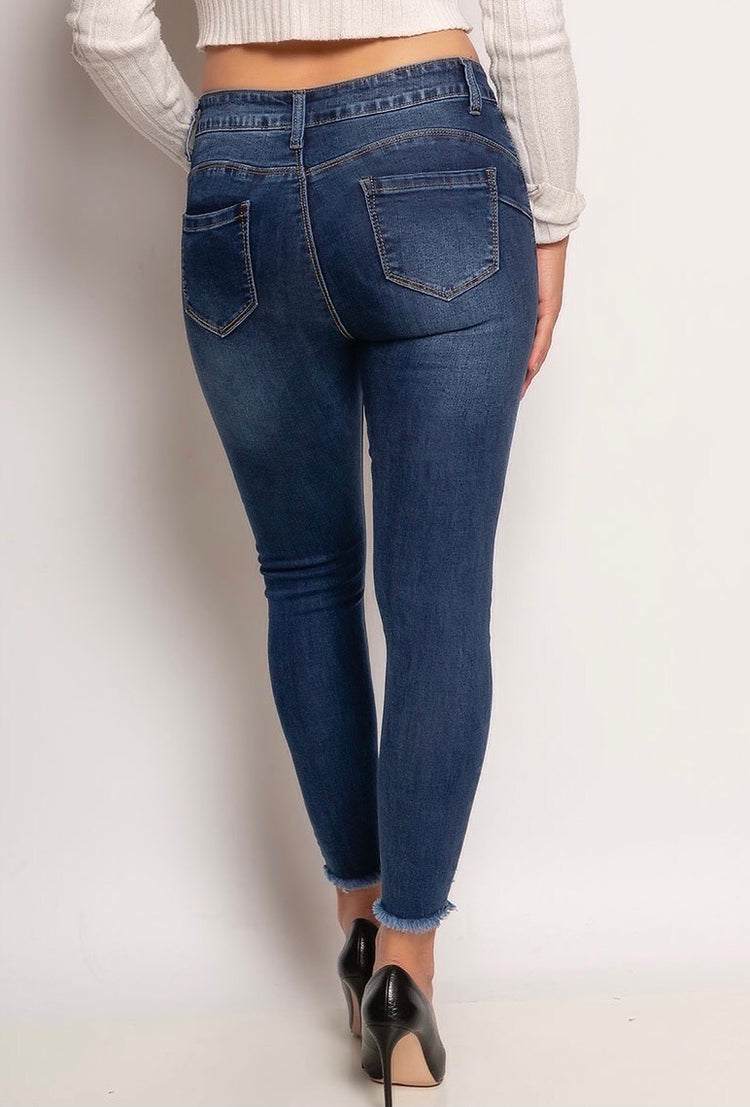 G Smack Frayed Hem Mega Stretch Push Up Midwash Jeans