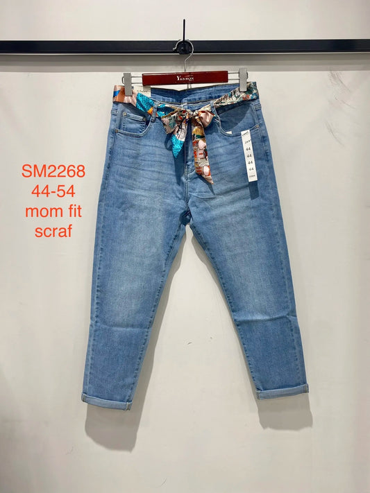 G Smack Blue Mom Jeans Scarf detail