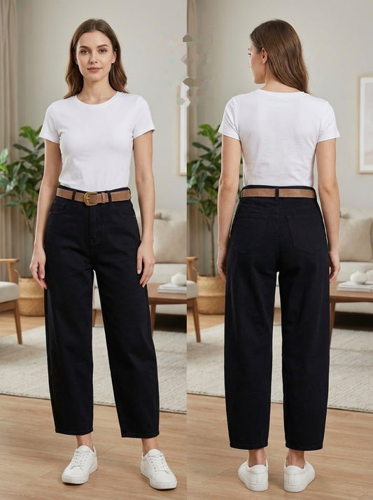 G Smack Stretch Barrel / Balloon Fit Jeans (8-18) - Black