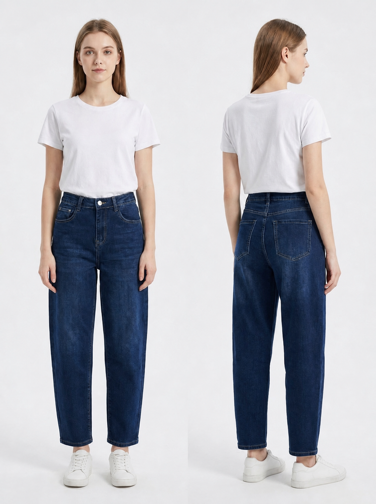 G Smack Stretch Barrel / Balloon Fit Jeans (8-18) - Dark Blue Wash