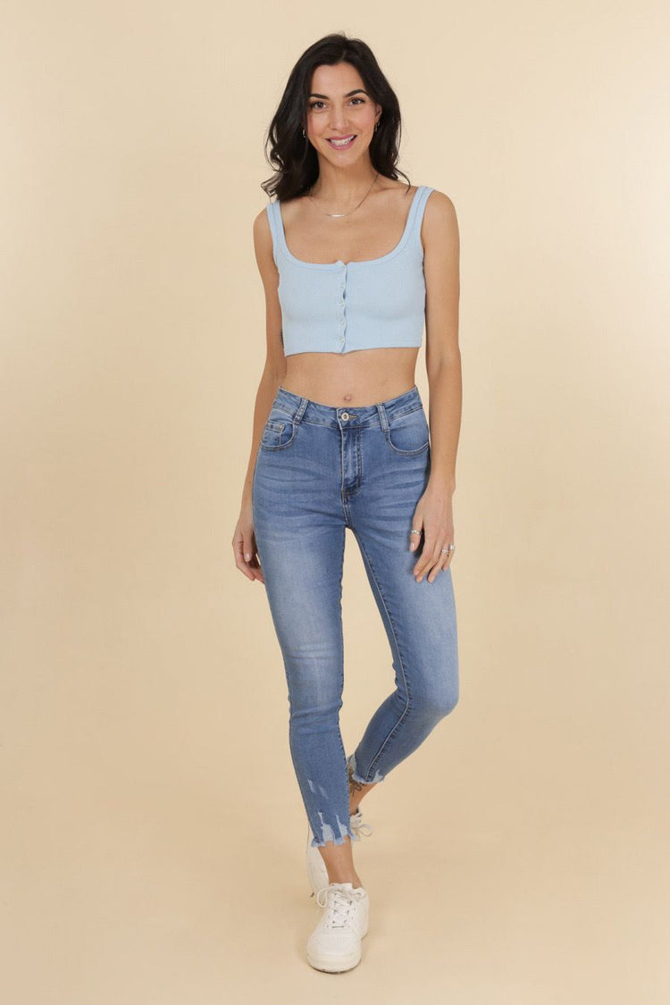 G smack high waisted stretchy ankle grazer jeans (10-20)