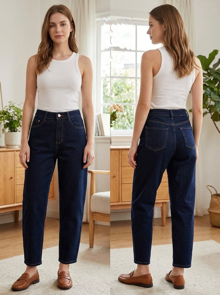 G Smack Stretch Barrel / Balloon Fit Jeans (8-18) - Very Dark Navy Wash