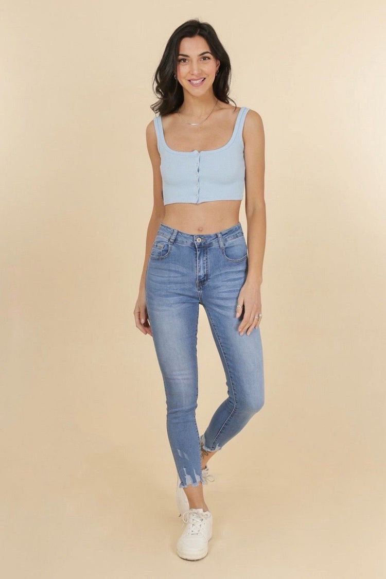 G smack high waisted stretchy ankle grazer jeans