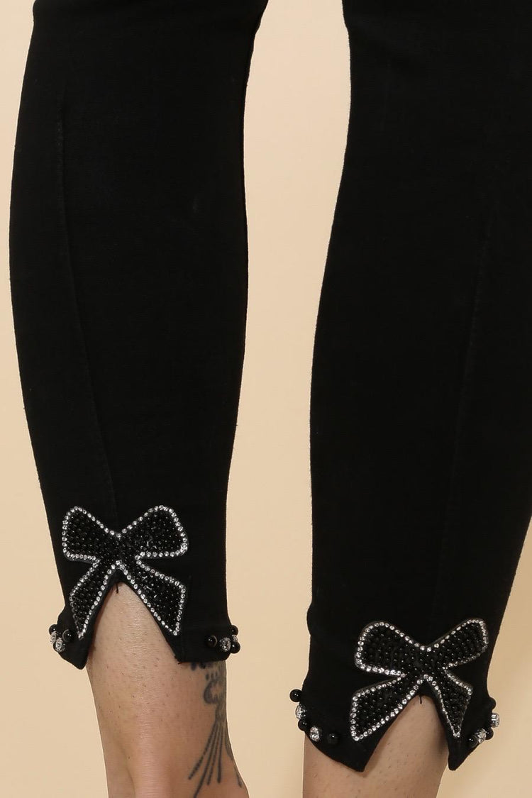 Pearl bow details skinny jeans 16 - 26