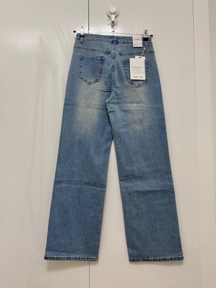 Wide leg Vintage Look Denim Jeans (10-20)