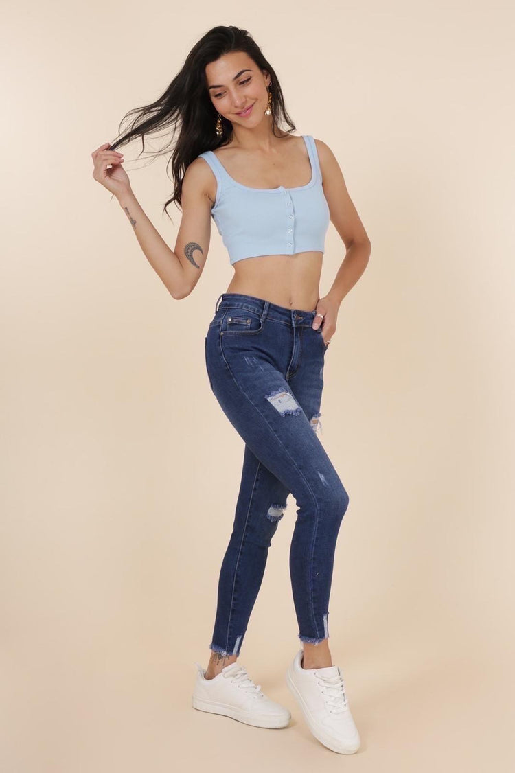 G smack stretchy distressed skinny jeans (10-20)
