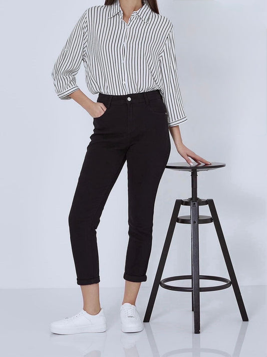 Stretchy g smack mom jeans in (8-18) Black