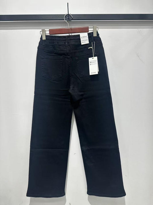 Draw string details wide leg stretch g smack jeans (10-20) Black